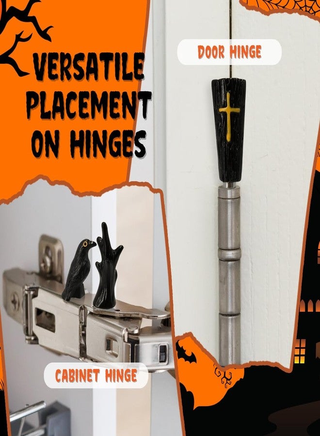 Wallertree Spooky Black Door Hinge Toppers Set of 6 - Decorative Hinge Head Magnet for Halloween - Haunted Magnetic Miniature Charms for Home Decoration - Image 4